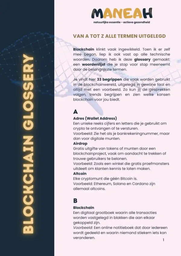 Blockchain Glossary pagina 1